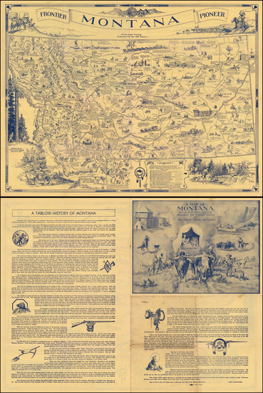 85-Plains, Rocky Mountains, Montana and Pictorial Maps Map By Irvin Shope