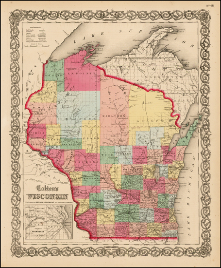 2-Midwest Map By Joseph Hutchins Colton
