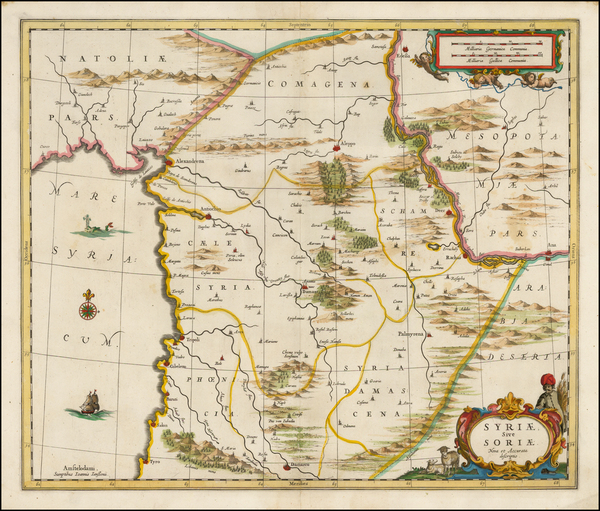 81-Middle East and Holy Land Map By Jan Jansson