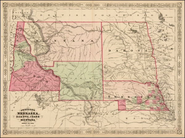 84-Plains and Rocky Mountains Map By Alvin Jewett Johnson