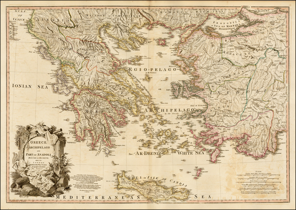 95-Turkey, Turkey & Asia Minor, Balearic Islands and Greece Map By William Faden