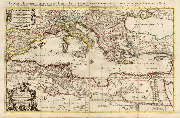 27-Mediterranean Map By Alexis-Hubert Jaillot