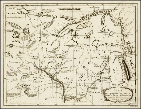 65-Midwest, Plains and Canada Map By Jonathan Carver