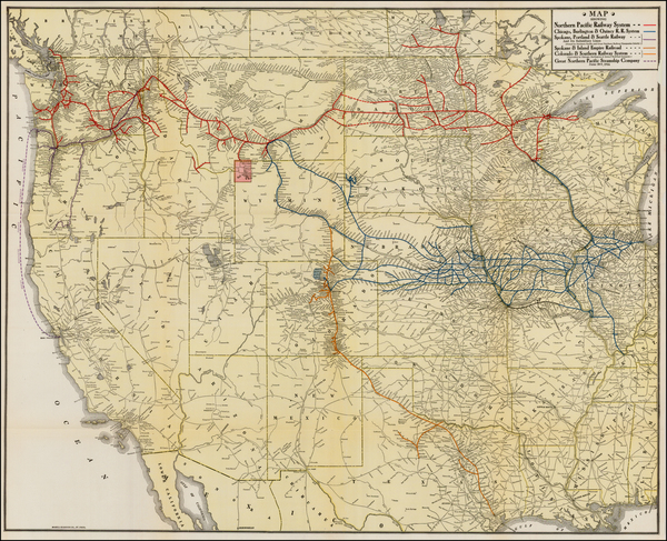 8-Texas, Plains, Southwest, Rocky Mountains and California Map By McGill-Warner Co.