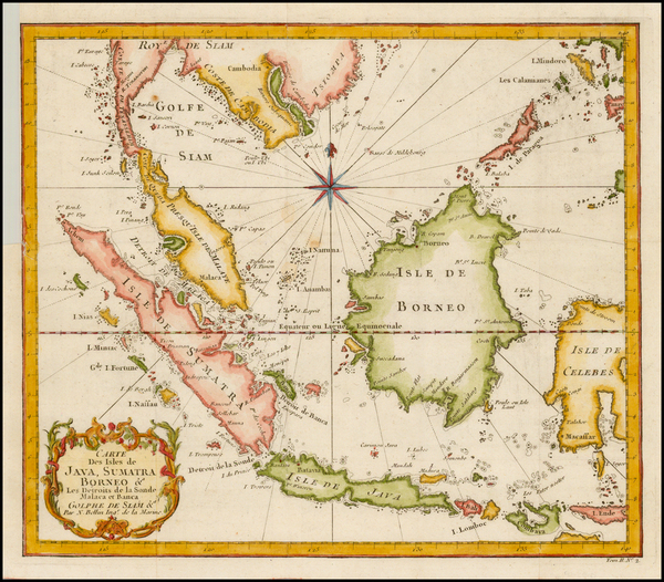 27-Southeast Asia Map By Jacques Nicolas Bellin