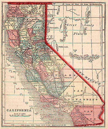 90-California Map By Sidney Morse  &  Samuel Gaston