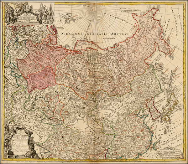 3-China, Central Asia & Caucasus and Russia in Asia Map By Homann Heirs / Johann Matthaus Haa