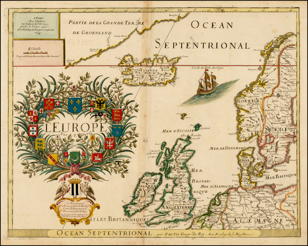 67-Europe, Europe, British Isles, Scandinavia and Iceland Map By Pierre Du Val