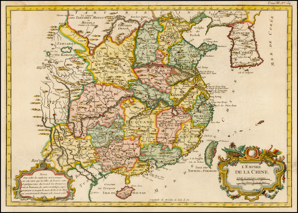 5-China and Korea Map By Jacques Nicolas Bellin