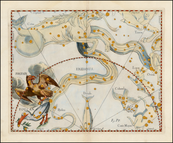 2-Celestial Maps Map By Johannes Hevelius