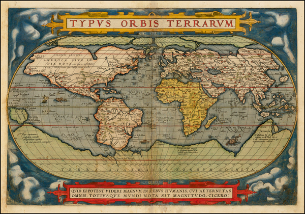 23-World and World Map By Abraham Ortelius