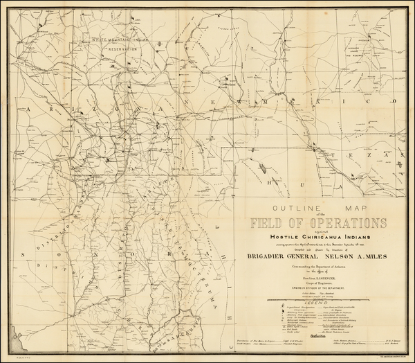 96-Southwest and California Map By U.S. Army Corps of Topographical Engineer