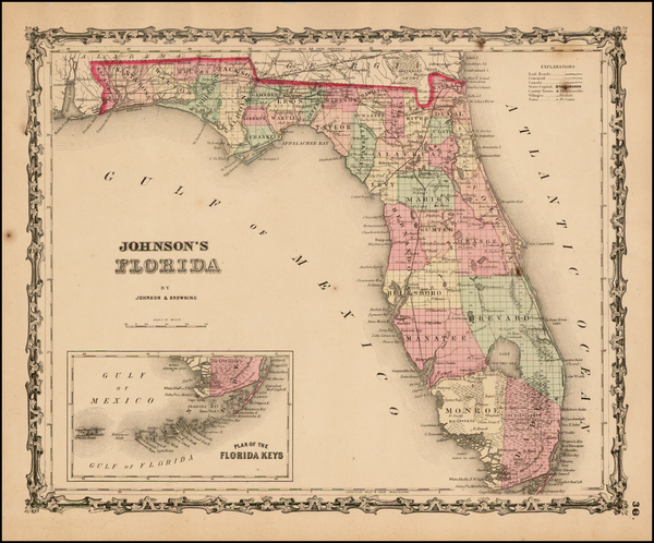 30-Southeast Map By Alvin Jewett Johnson  &  Ross C. Browning