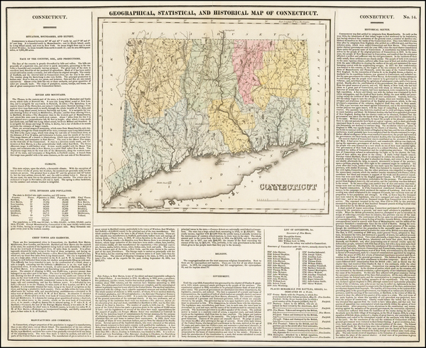 72-New England Map By Henry Charles Carey  &  Isaac Lea