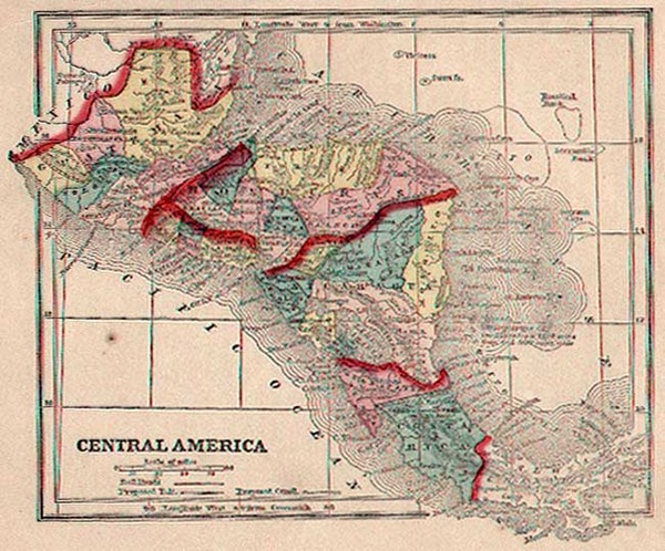 42-Central America Map By Sidney Morse  &  Samuel Gaston