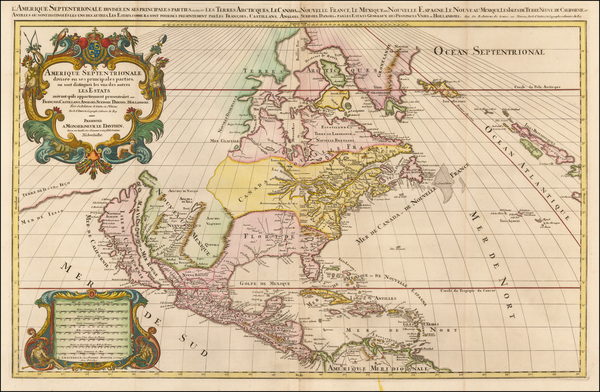 87-North America and California as an Island Map By Alexis-Hubert Jaillot / Pierre Mortier