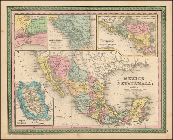 63-Texas, Southwest, Mexico and California Map By Thomas, Cowperthwait & Co.