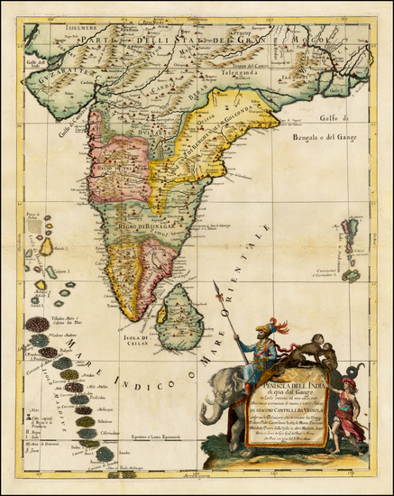 90-India and Other Islands Map By Giacomo Giovanni Rossi - Giacomo Cantelli da Vignola