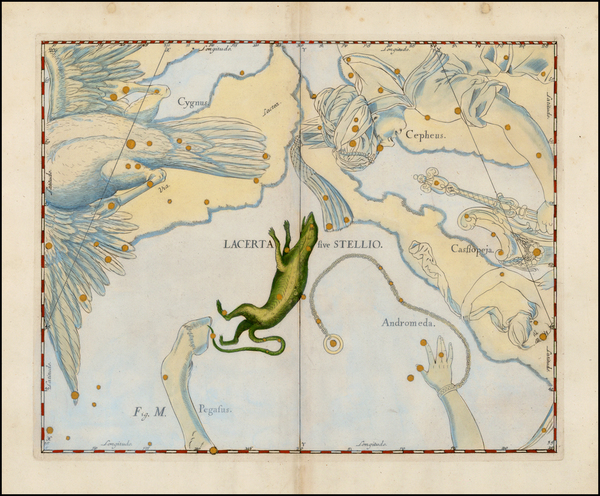 76-Celestial Maps Map By Johannes Hevelius