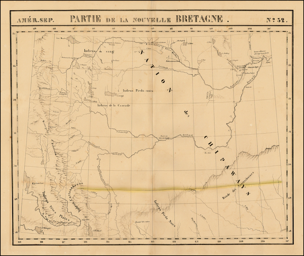 15-Rocky Mountains and Canada Map By Philippe Marie Vandermaelen