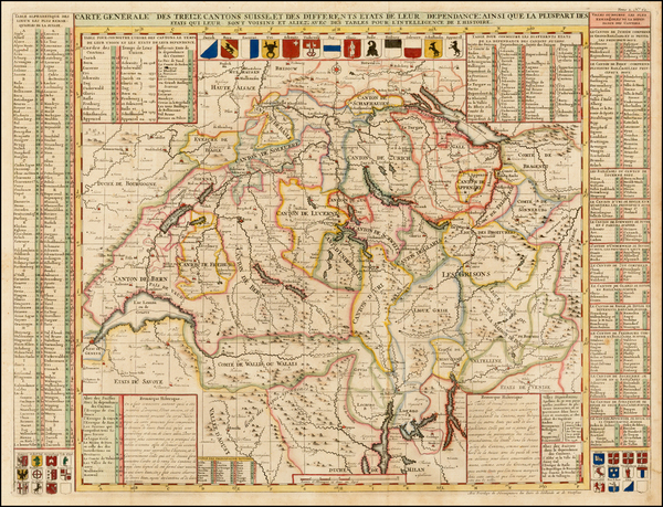 83-Switzerland Map By Henri Chatelain