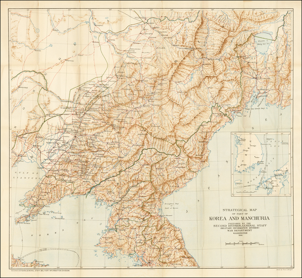 18-China and Korea Map By United States War Dept.