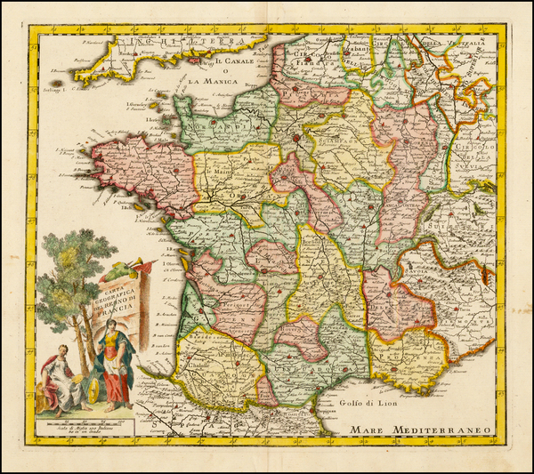 55-France Map By Giambattista Albrizzi