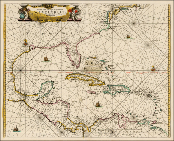 62-New England, Caribbean and South America Map By Johannes van Loon