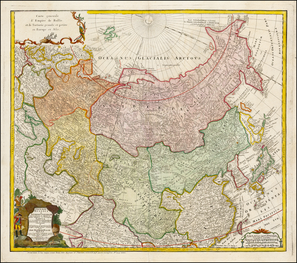 64-Russia, China, Central Asia & Caucasus and Russia in Asia Map By Homann Heirs / Johann Matt