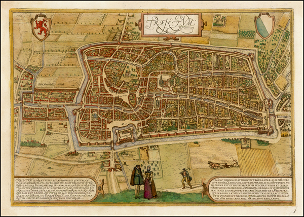 63-Netherlands Map By Georg Braun  &  Frans Hogenberg