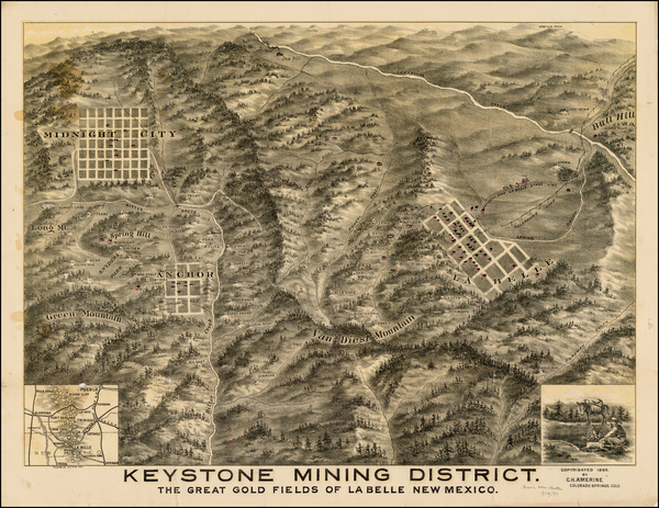 96-Rocky Mountains Map By C.H. Amerine