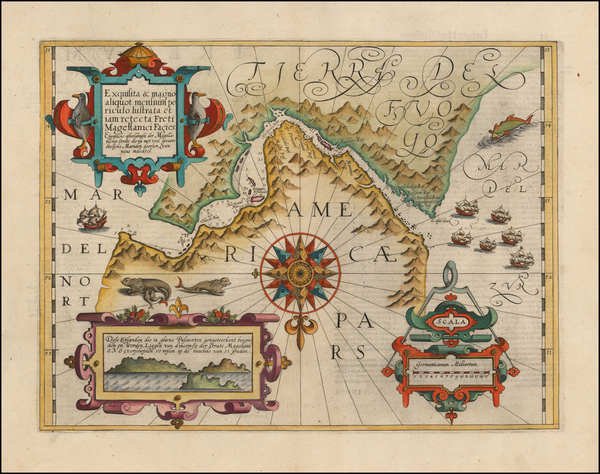 34-Polar Maps and South America Map By Gerard Mercator