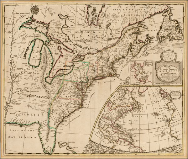 76-United States, New England, Mid-Atlantic and Southeast Map By John Senex