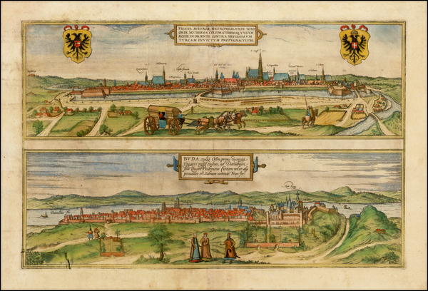 19-Austria and Hungary Map By Georg Braun  &  Frans Hogenberg