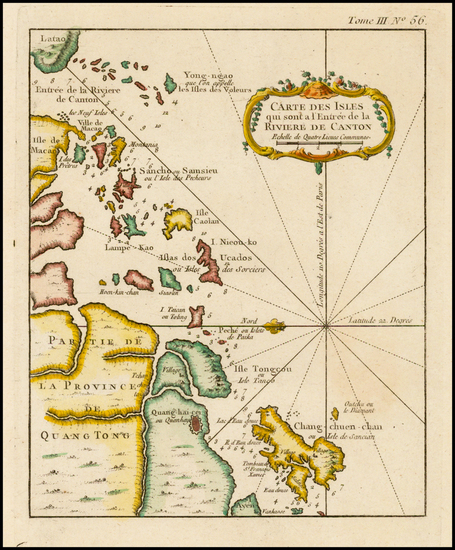 98-China and Southeast Asia Map By Jacques Nicolas Bellin