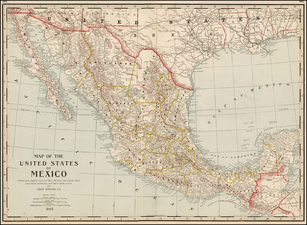 39-Mexico Map By George F. Cram