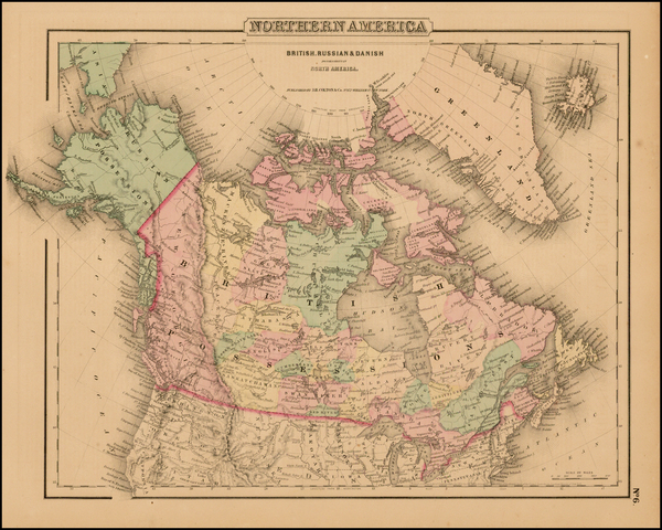 75-Alaska and Canada Map By Joseph Hutchins Colton