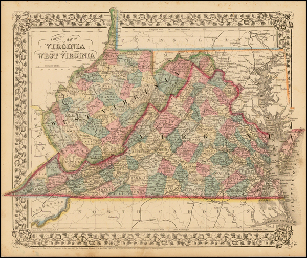75-Mid-Atlantic and Southeast Map By Samuel Augustus Mitchell Jr.