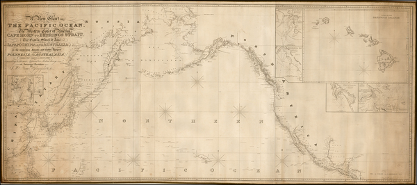 48-Alaska, Hawaii, China, Japan, Korea, Philippines, Pacific, Hawaii and California Map By John Wi