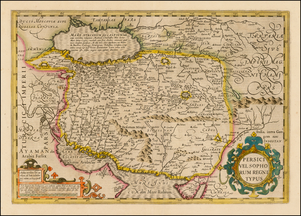 29-Central Asia & Caucasus, Middle East and Persia & Iraq Map By Jodocus Hondius