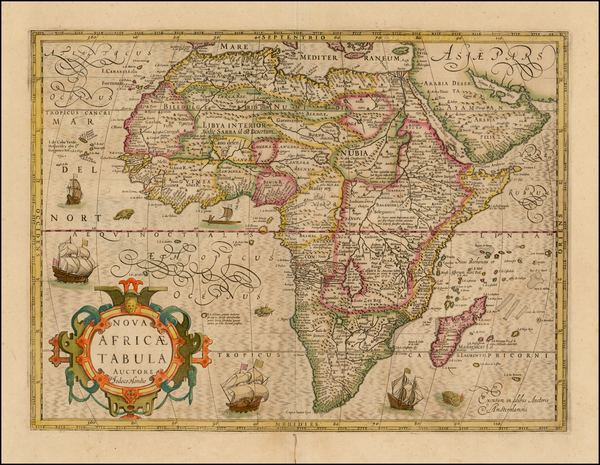 66-Africa and Africa Map By Jodocus Hondius