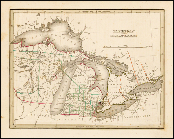 85-Midwest and Canada Map By Thomas Gamaliel Bradford