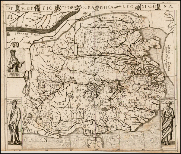 89-China and Korea Map By Theodor De Bry