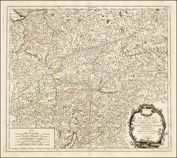 27-Austria, Italy and Northern Italy Map By Gilles Robert de Vaugondy