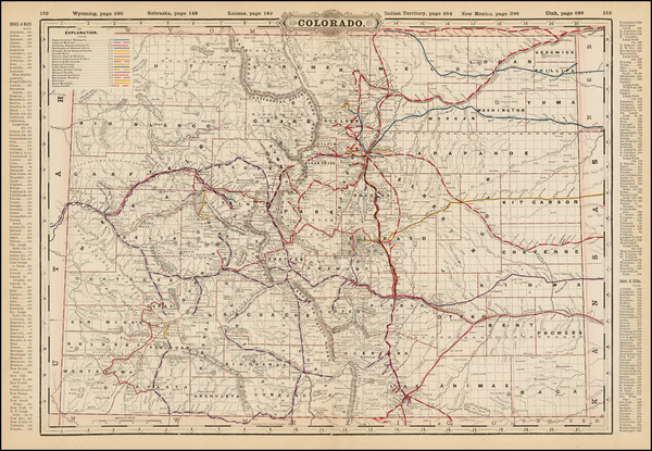 80-Southwest and Rocky Mountains Map By George F. Cram