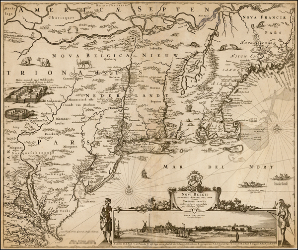 3-New England, Mid-Atlantic and Canada Map By Nicolaes Visscher I