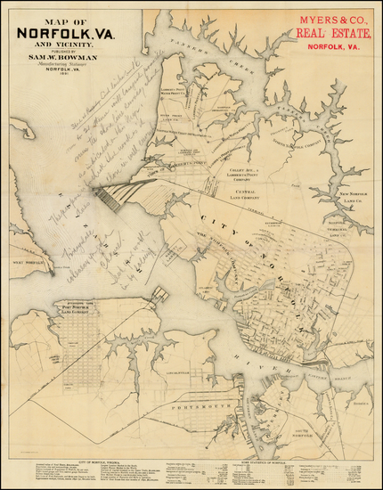 66-Southeast and Virginia Map By Sam W.  Bowman