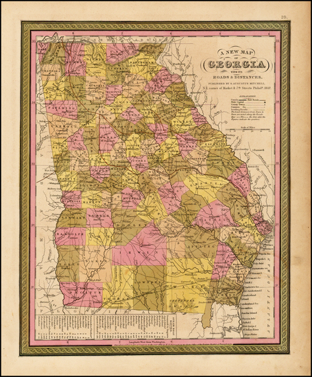 59-Southeast Map By Samuel Augustus Mitchell