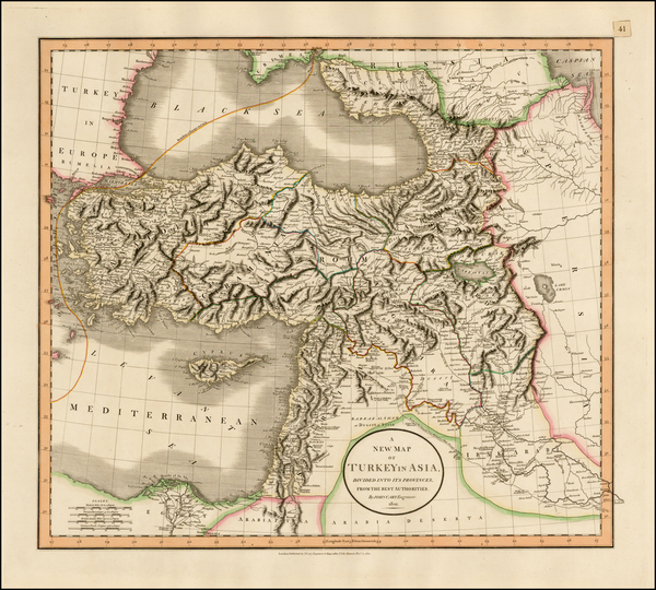 73-Turkey, Middle East, Turkey & Asia Minor and Balearic Islands Map By John Cary