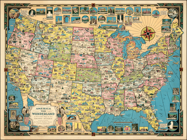 2-United States Map By Ernest Dudley Chase